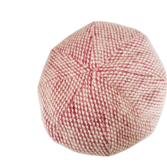 Red Wool Vintage Hat Beret Pillbox Hat 50s 1950s Toy Hat Red Bow Union Label - Picture 2 of 5